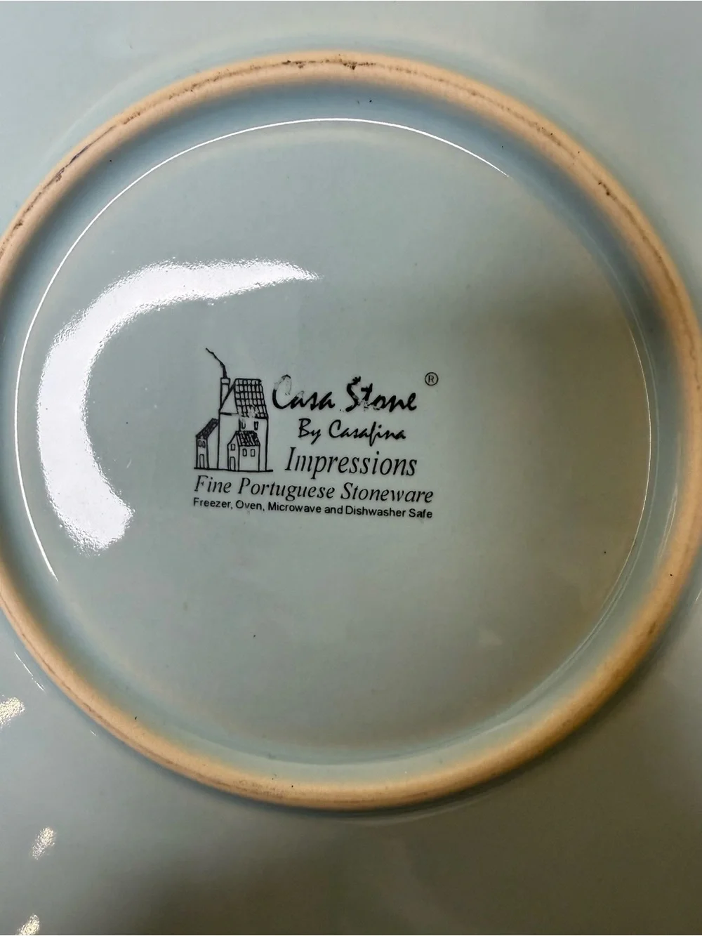 Blue Casa Stone by Casafina Made in Portugal 2 Salad Plates & 1 Dinner Plate